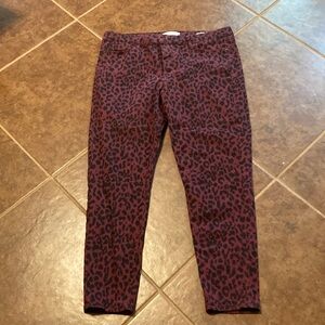 Red and Black Skinny Jeans with Tapered Leg